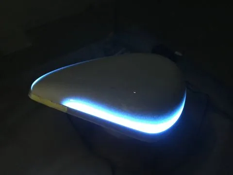 A stripe of Lumilor running the length of a tank