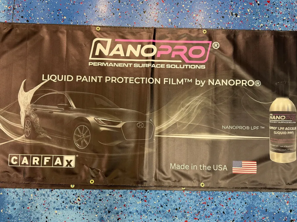 A NanoPro banner for its Liquid Paint Protection Film (photo: NanoPro)