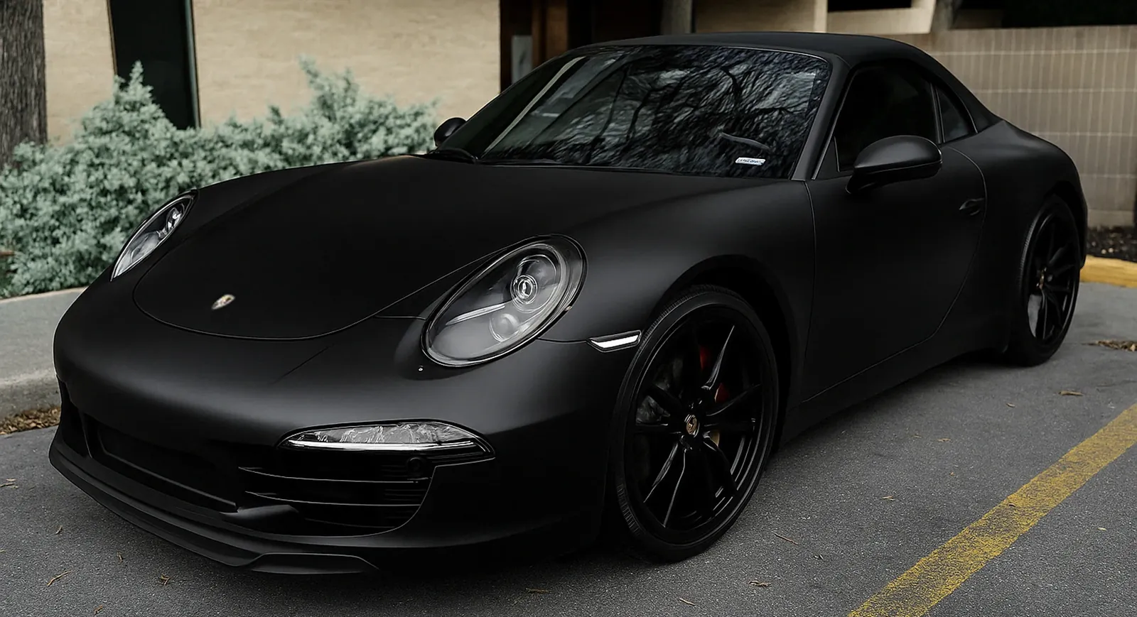 A Porsche 911 finished in matte black (photo: PeelClear)